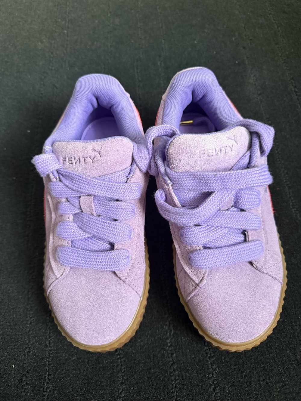 Fenty Beauty Kids Lavender Suede Sneakers with Gum Outsole